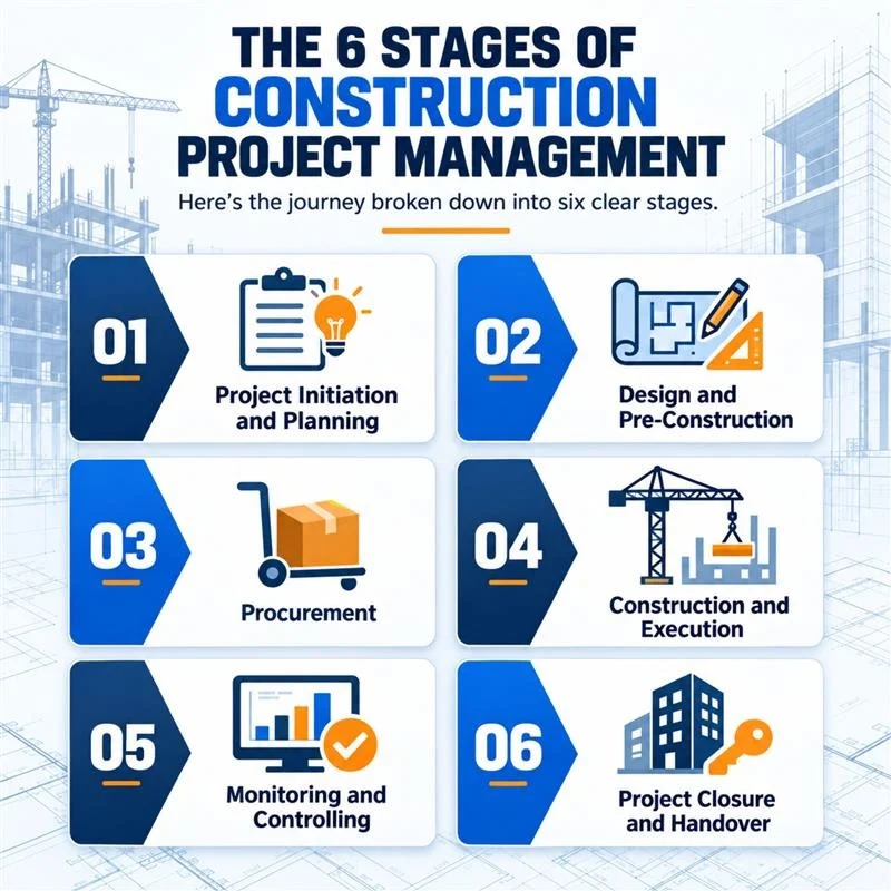 6 stages of construction project management